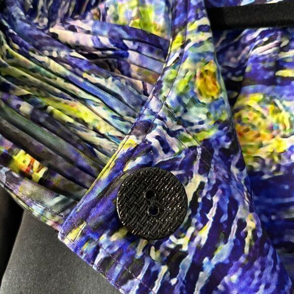 Oopera reversible fine art Van Gogh Starry Night print & black raincoat w hood S - Picture 7 of 13